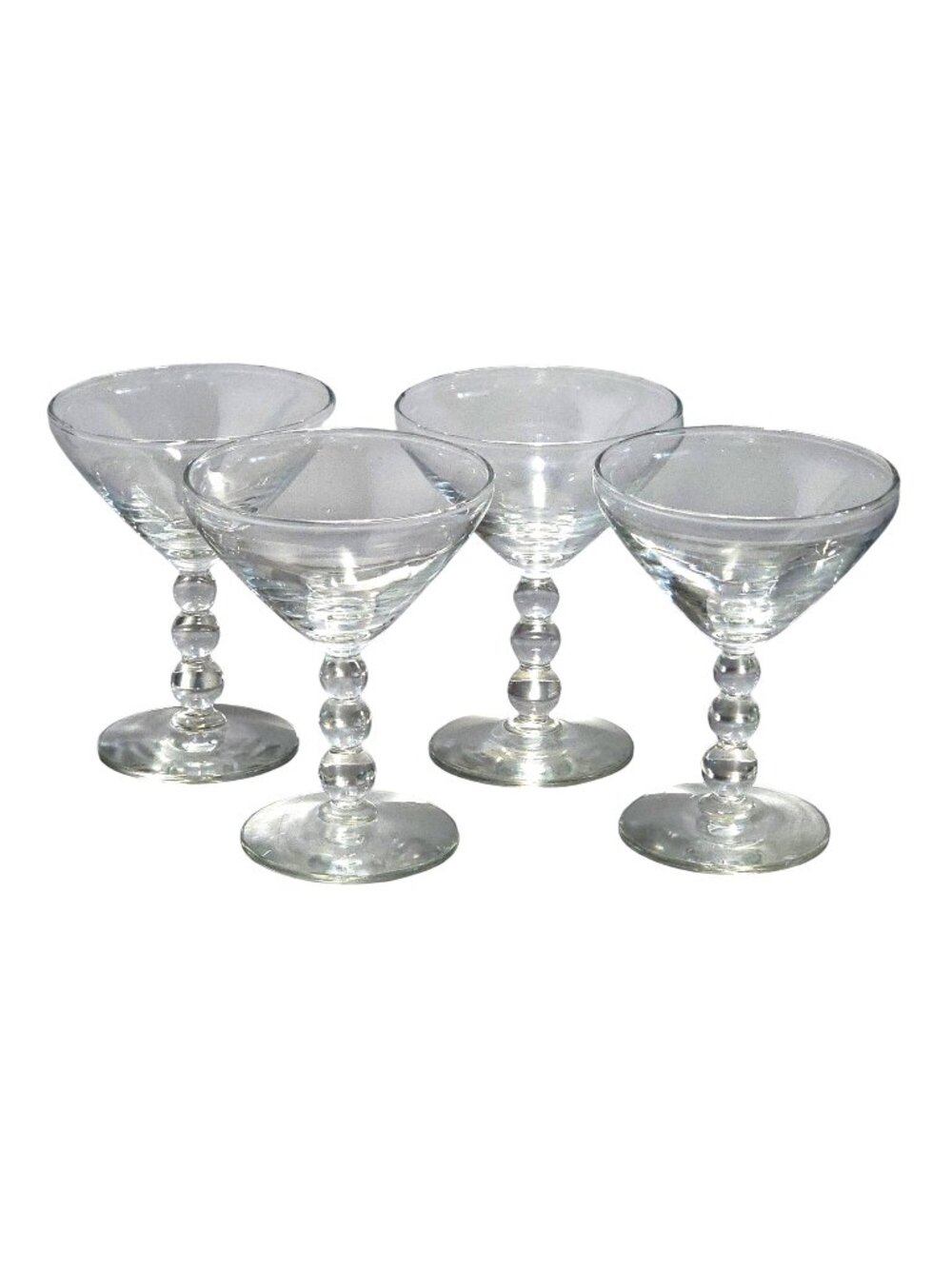 4 Libbey Knob Hill Champagne Coupe Glasses 4.5" mid century 1950s barware USA